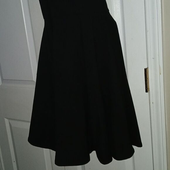 Lulus black fit and flare midi semi formal party wedding cruise dress Sz M NWOT - Picture 4 of 8